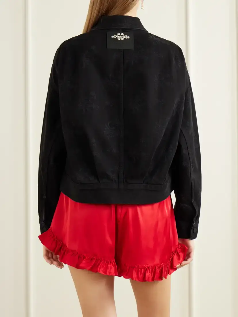 Simone Rocha Crystal-embellished Floral-print Denim Jacket | Thumbnail 4 Simone Rocha Crystal-embellished Floral-print Denim Jacket | Thumbnail 4