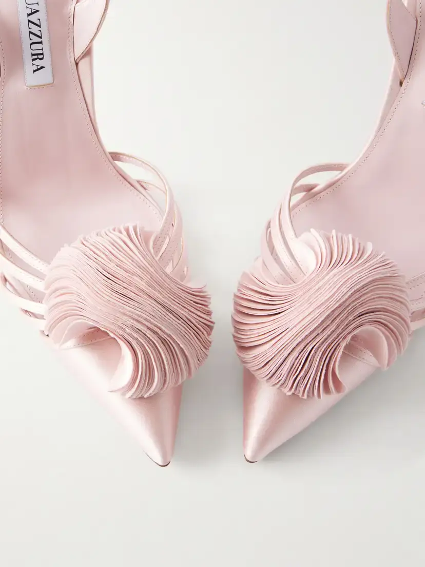 Aquazzura Wild Bloom 105 Appliquéd Satin Pumps | Thumbnail 5 Aquazzura Wild Bloom 105 Appliquéd Satin Pumps | Thumbnail 5