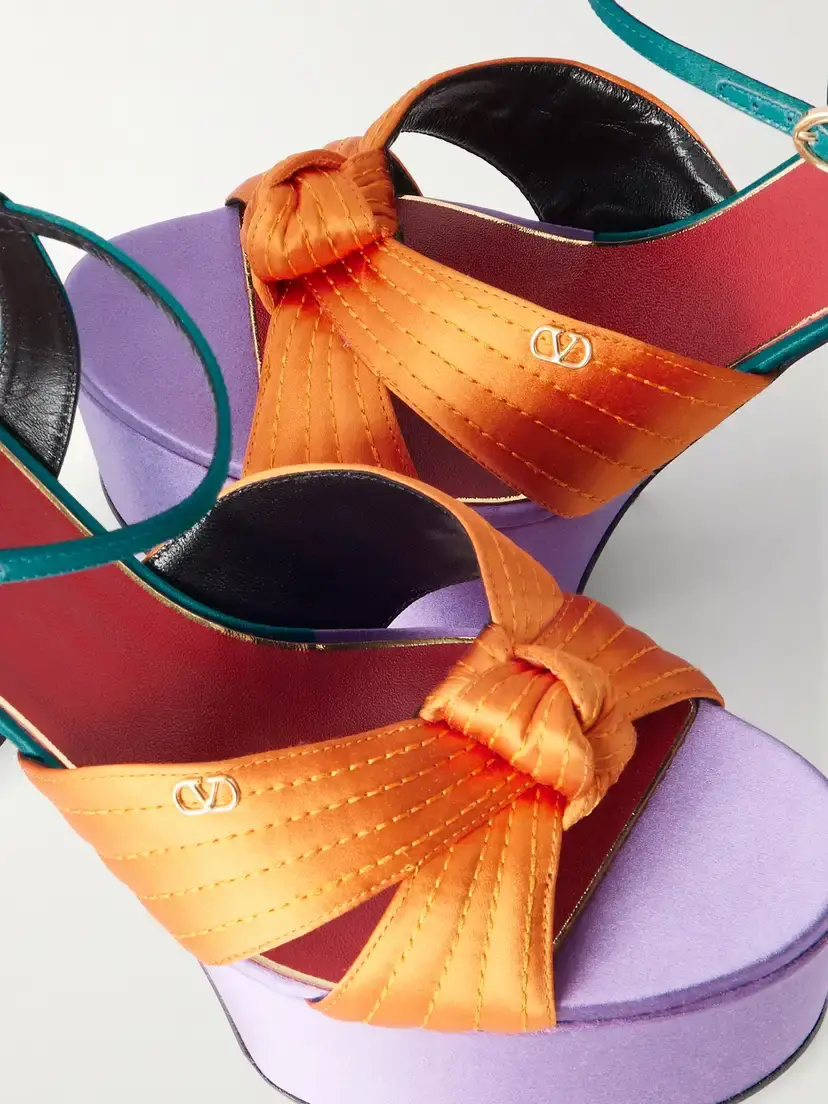 Valentino Garavani Crasher 125 Vlogo-embellished Knotted Satin Sandals | Thumbnail 5