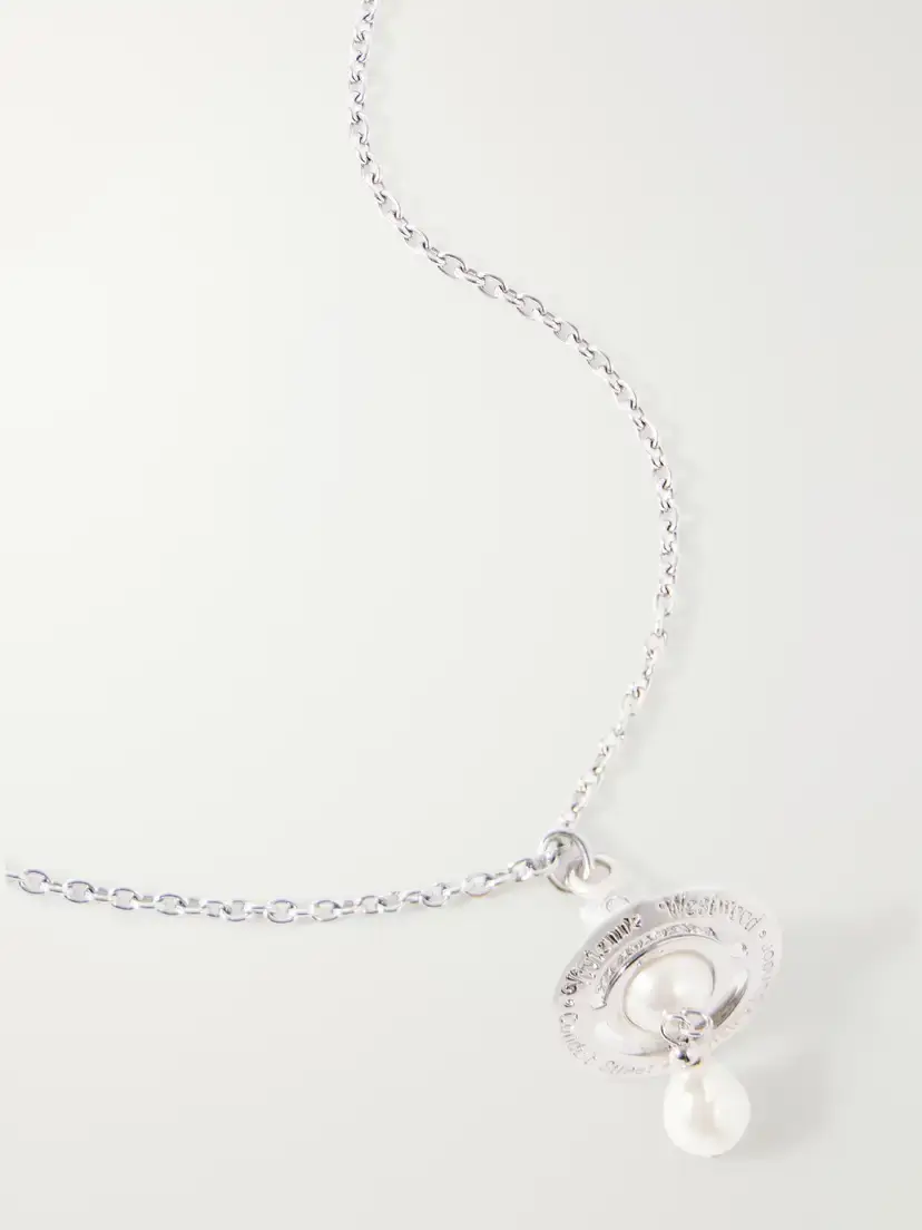 Vivienne Westwood Aleksa Orb-detailed Pearl-effect Silver-tone Necklace | Thumbnail 4 Vivienne Westwood Aleksa Orb-detailed Pearl-effect Silver-tone Necklace | Thumbnail 4