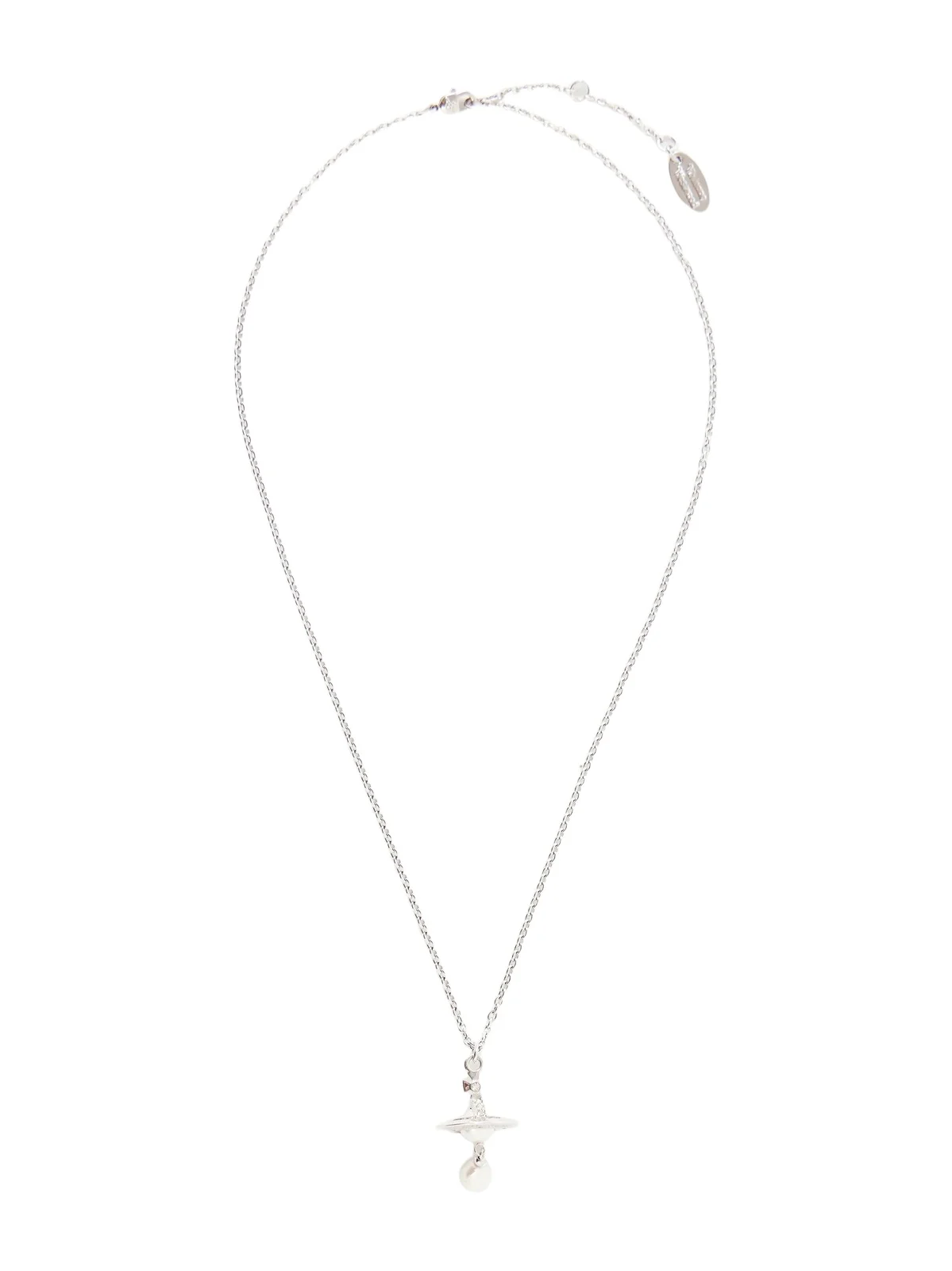 Aleksa Orb-detailed Pearl-effect Silver-tone Necklace Aleksa Orb-detailed Pearl-effect Silver-tone Necklace