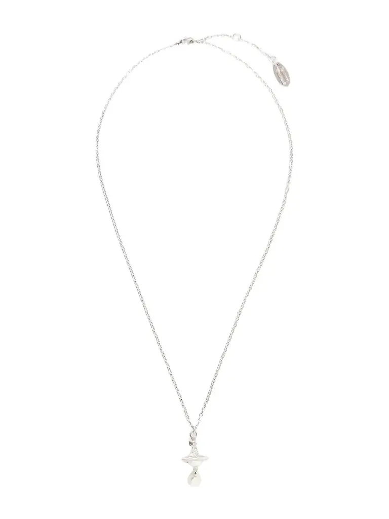Vivienne Westwood Aleksa Orb-detailed Pearl-effect Silver-tone Necklace | Image 1 Vivienne Westwood Aleksa Orb-detailed Pearl-effect Silver-tone Necklace | Image 1