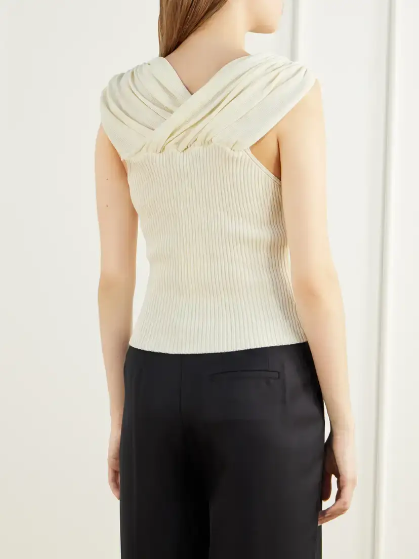 Kallmeyer Meeka Cowl-neck Cotton-blend Ribbed Top | Thumbnail 3 Kallmeyer Meeka Cowl-neck Cotton-blend Ribbed Top | Thumbnail 3