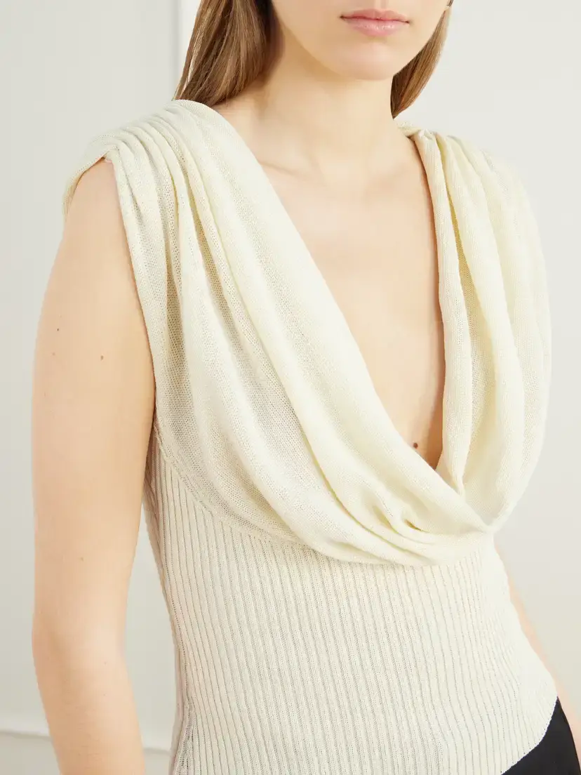 Kallmeyer Meeka Cowl-neck Cotton-blend Ribbed Top | Thumbnail 4 Kallmeyer Meeka Cowl-neck Cotton-blend Ribbed Top | Thumbnail 4