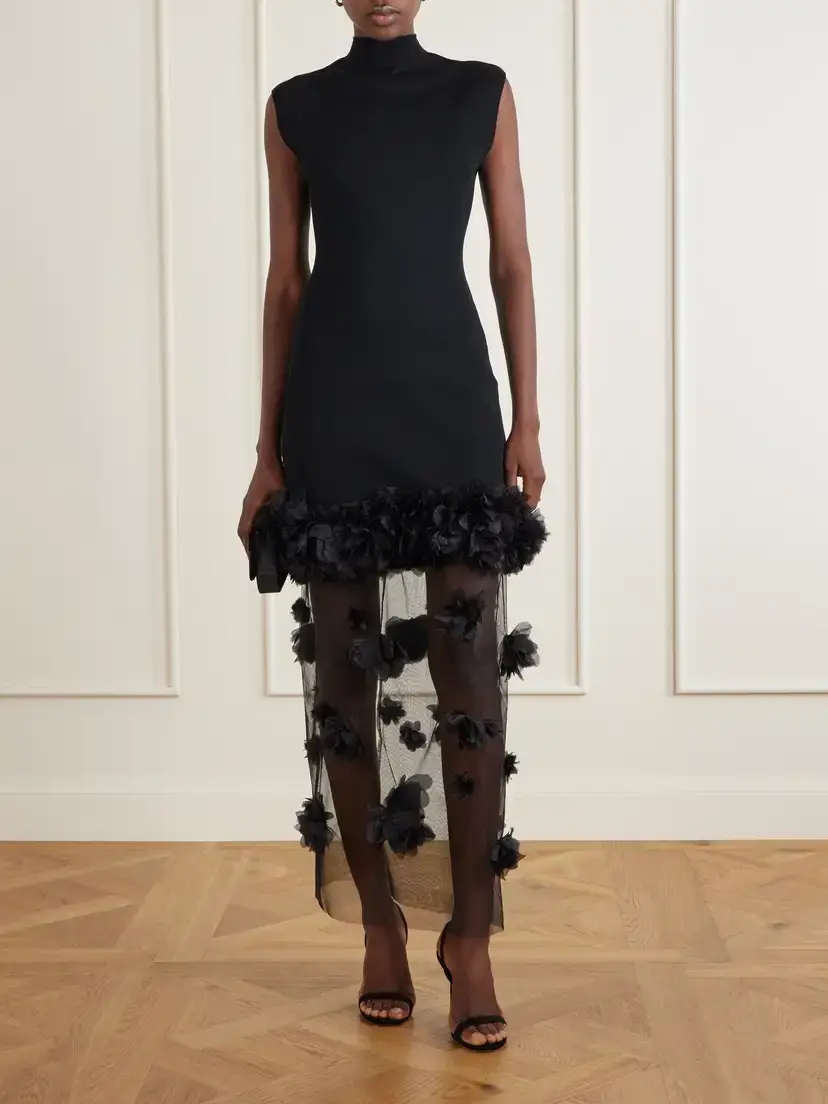 Aje Fleura Floral-trimmed Knit Midi Dress | Thumbnail 2 Aje Fleura Floral-trimmed Knit Midi Dress | Thumbnail 2