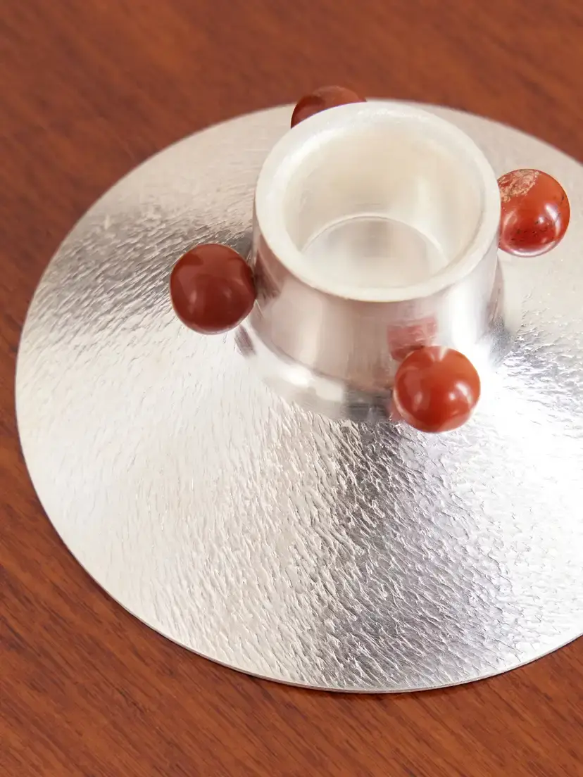Natalia Criado + Vesper Voyage Axis Silver-plated And Stone Candle Holder | Thumbnail 3