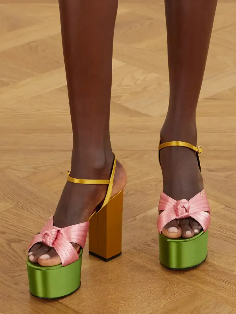 Valentino Garavani Crasher 125 Vlogo-embellished Knotted Satin Sandals | Thumbnail 2 Valentino Garavani Crasher 125 Vlogo-embellished Knotted Satin Sandals | Thumbnail 2