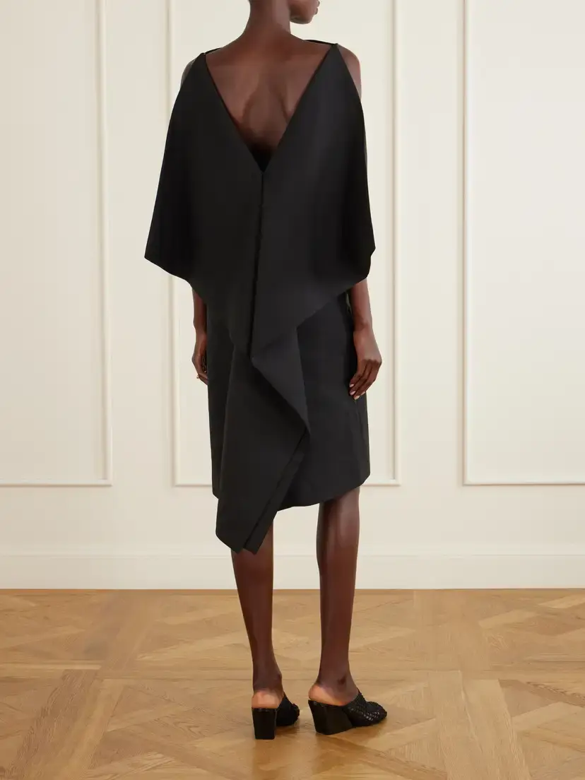 Jil Sander Open-back Silk And Wool-blend Midi Dress | Thumbnail 3