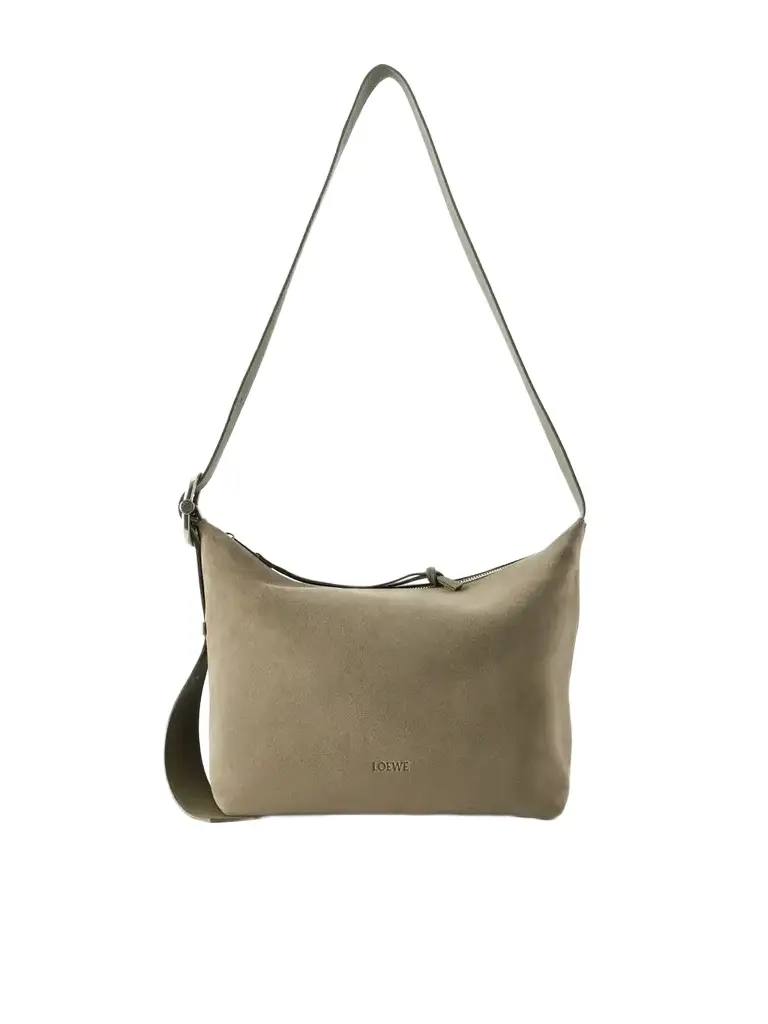 Loewe Loop Medium Suede Shoulder Bag | Image 1 Loewe Loop Medium Suede Shoulder Bag | Image 1
