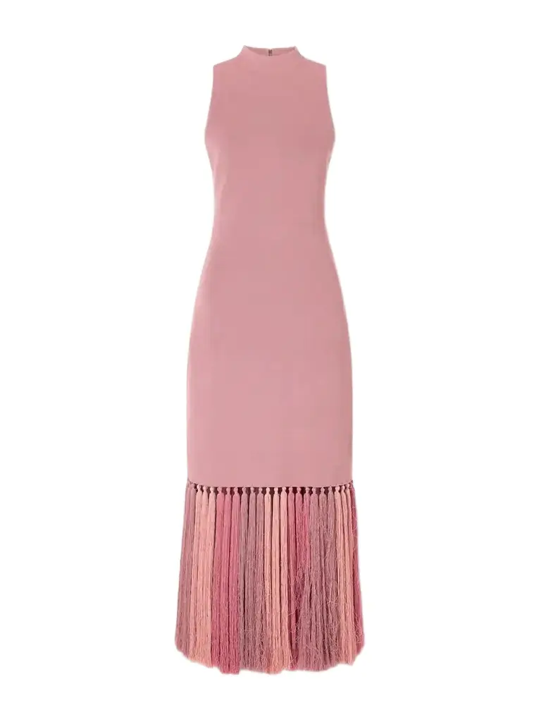 Sofyr Fringe-trimmed Knit Midi Dress