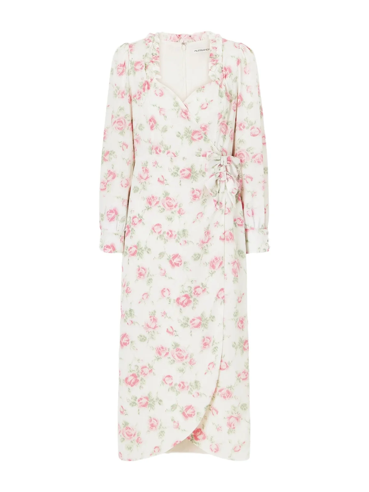 Alessandra Rich Floral-print Wrap Silk Midi Dress