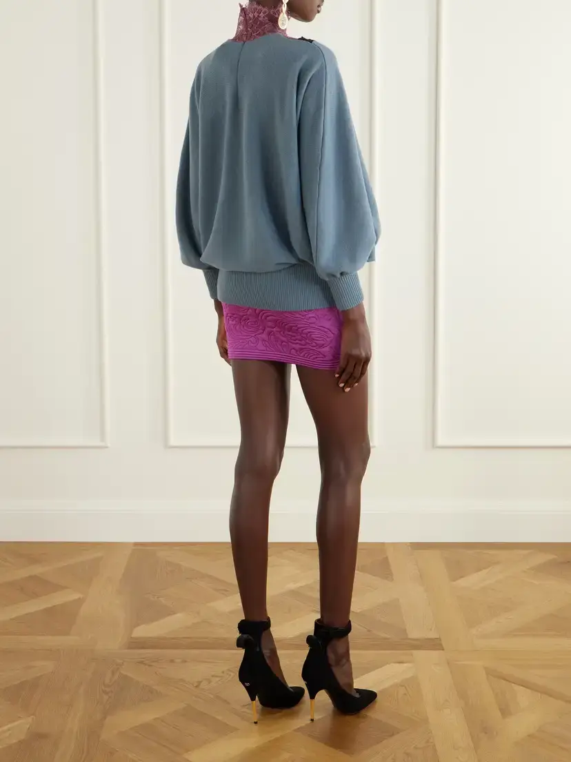 Valentino Garavani Lace-trimmed Wool Sweater | Thumbnail 3