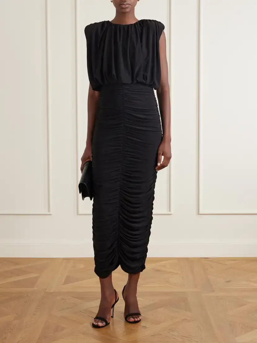Aje Lunaria Gathered Belted Jersey Midi Dress | Thumbnail 2 Aje Lunaria Gathered Belted Jersey Midi Dress | Thumbnail 2