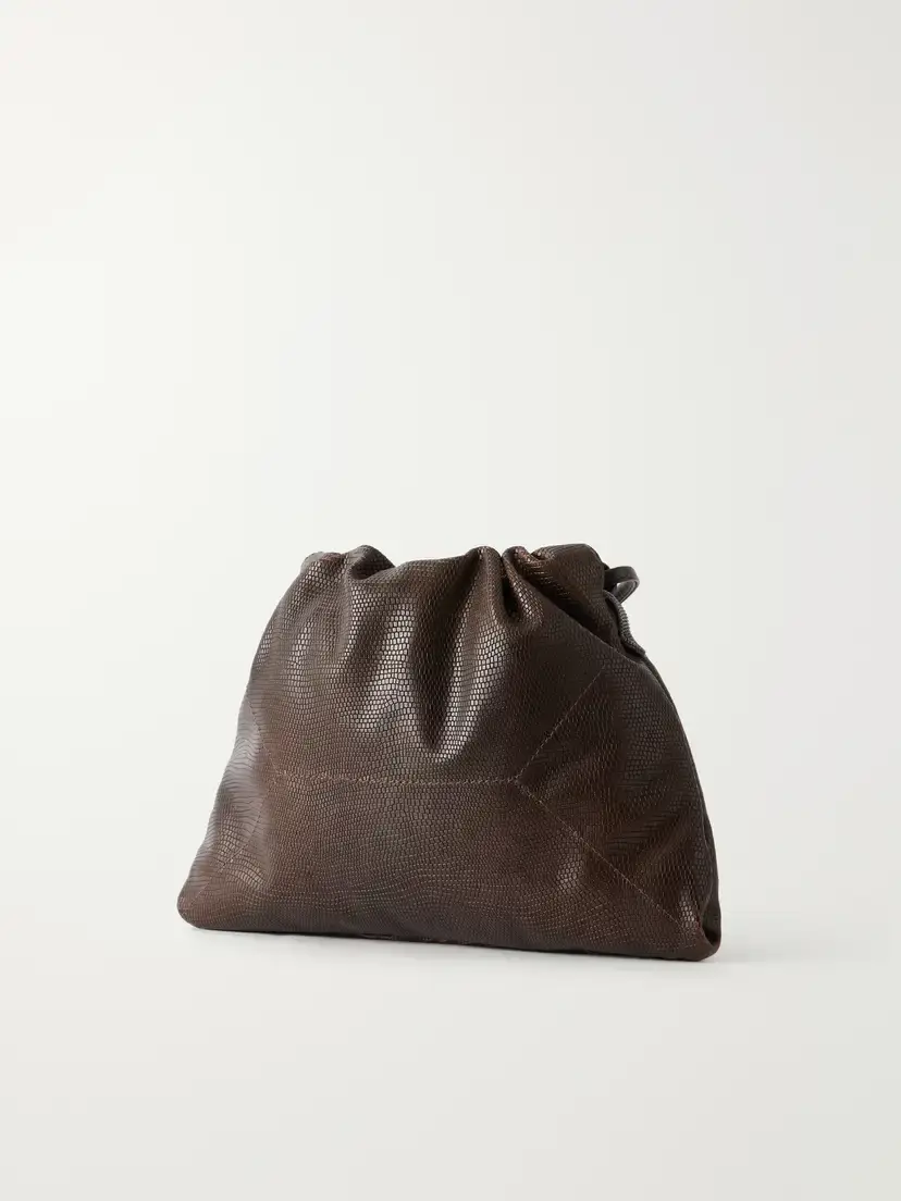 Brunello Cucinelli Monili-embellished Lizard-effect Leather Shoulder Bag | Thumbnail 4 Brunello Cucinelli Monili-embellished Lizard-effect Leather Shoulder Bag | Thumbnail 4