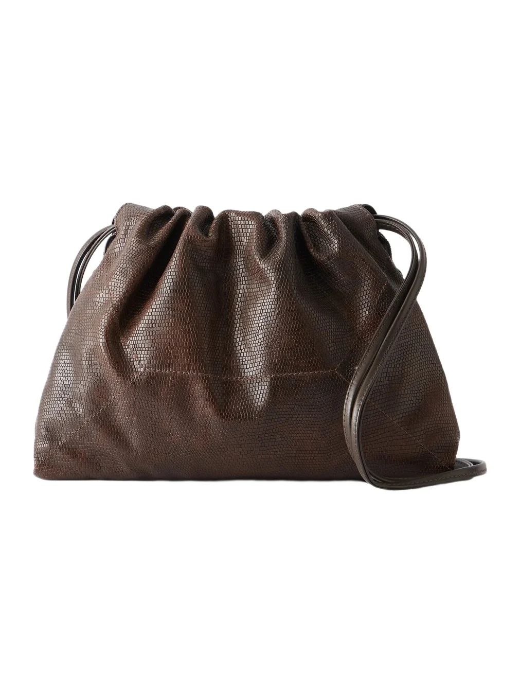 Monili-embellished Lizard-effect Leather Shoulder Bag Monili-embellished Lizard-effect Leather Shoulder Bag