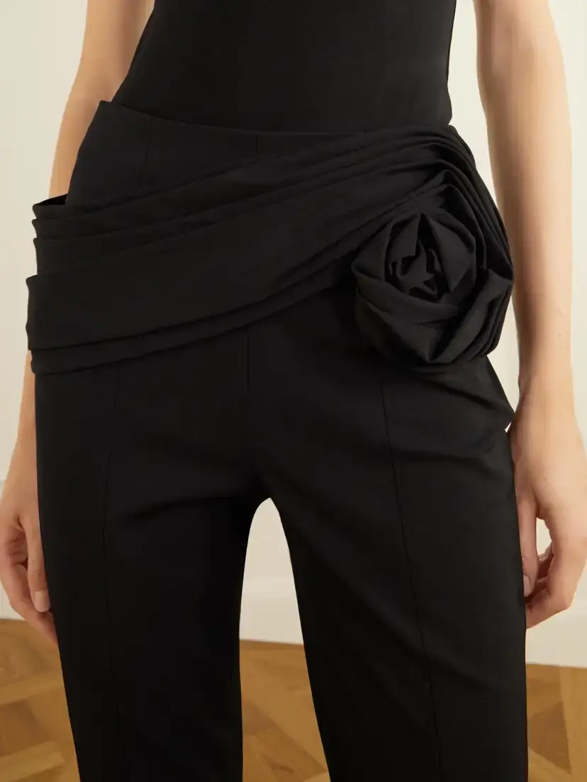 Carolina Herrera Gathered Wool-blend Twill Straight-leg Pants | Thumbnail 4 Carolina Herrera Gathered Wool-blend Twill Straight-leg Pants | Thumbnail 4