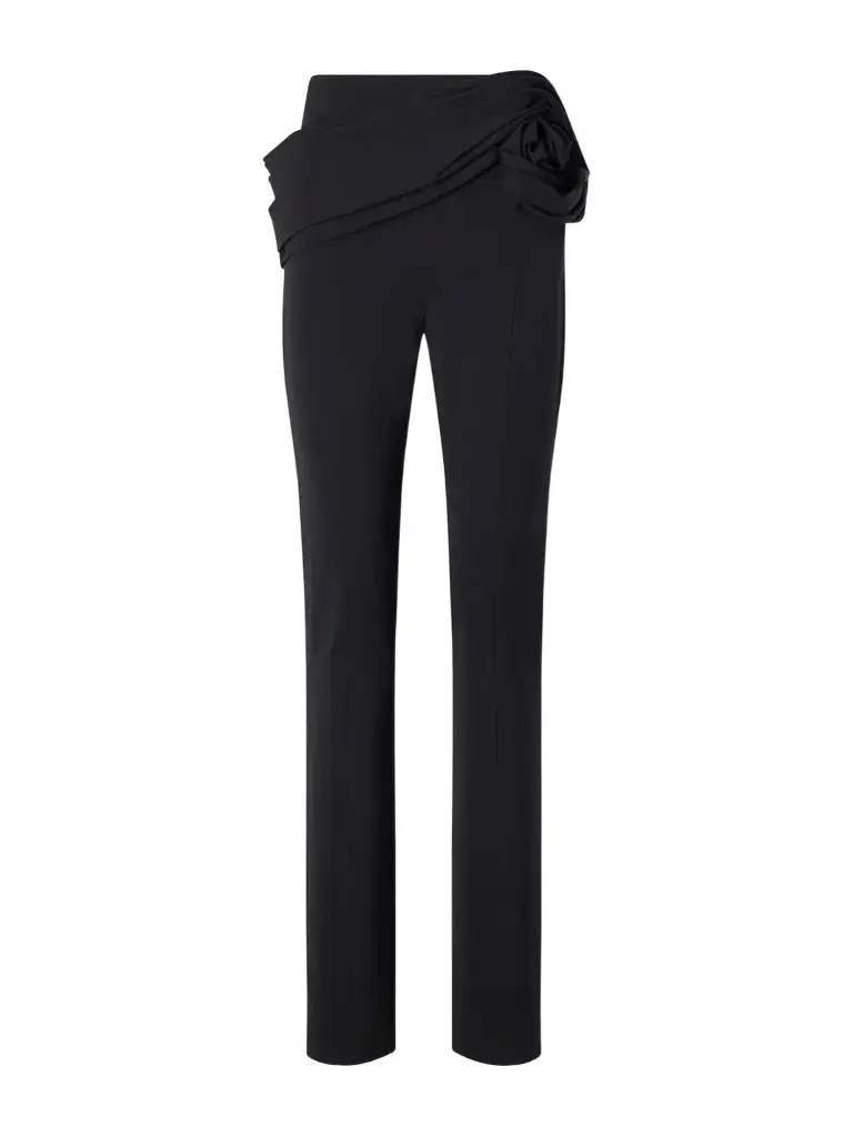 Carolina Herrera Gathered Wool-blend Twill Straight-leg Pants | Image 1 Carolina Herrera Gathered Wool-blend Twill Straight-leg Pants | Image 1