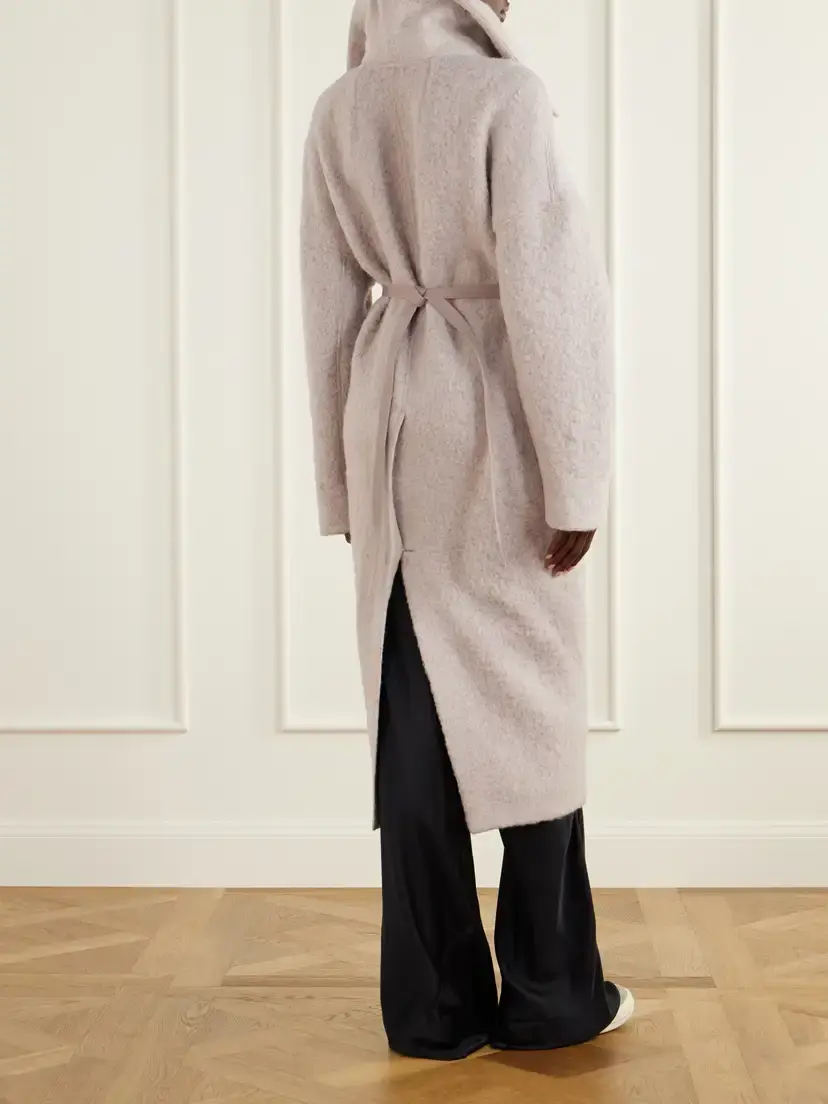 Rick Owens Dracucollar Belted Alpaca And Virgin Wool-blend Coat | Thumbnail 3 Rick Owens Dracucollar Belted Alpaca And Virgin Wool-blend Coat | Thumbnail 3