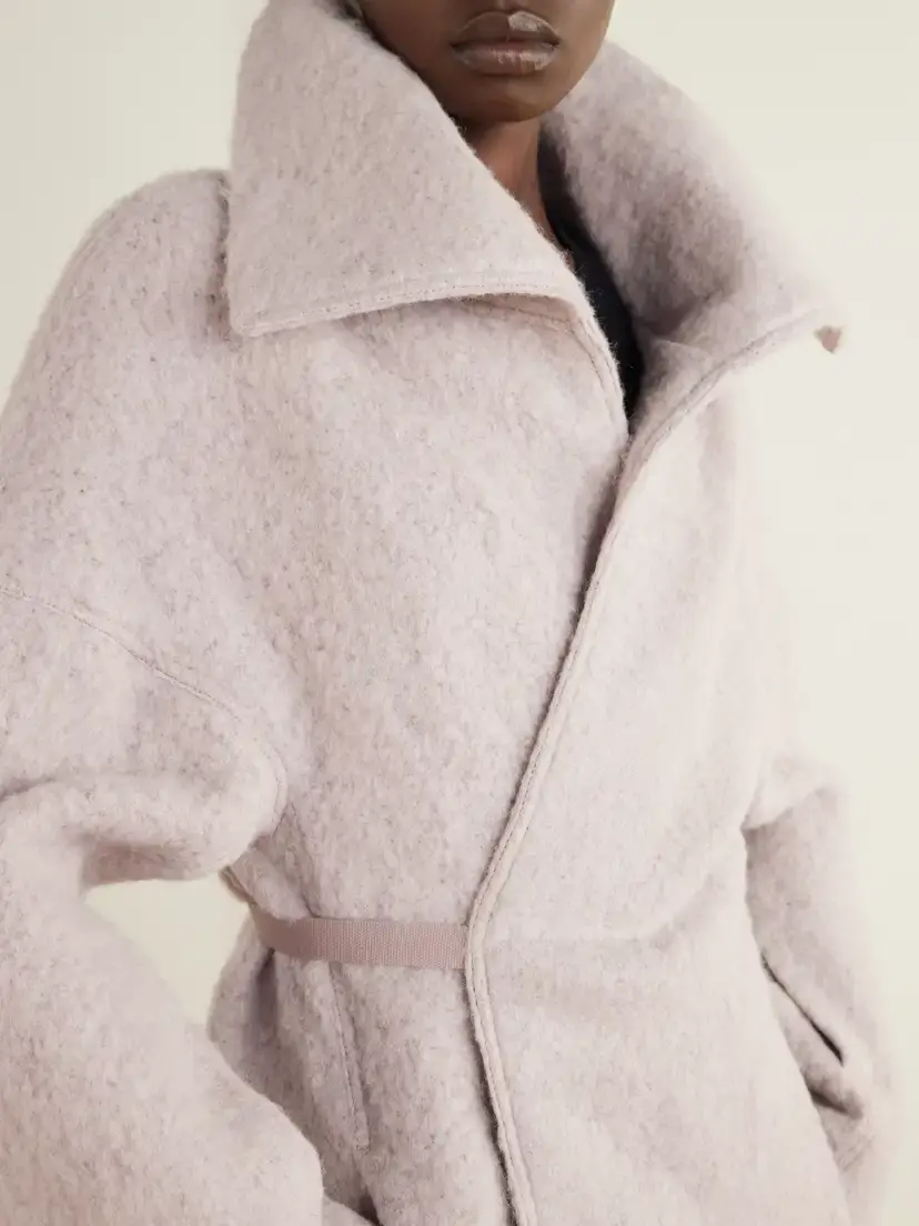 Rick Owens Dracucollar Belted Alpaca And Virgin Wool-blend Coat | Thumbnail 4 Rick Owens Dracucollar Belted Alpaca And Virgin Wool-blend Coat | Thumbnail 4