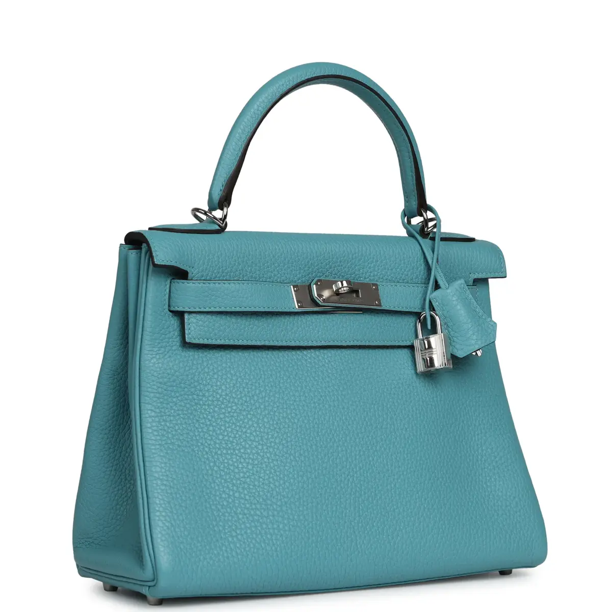 HERMÈS Pre-owned Hermes Kelly Retourne 28 Turquoise Togo Palladium Hardware | Thumbnail 2 HERMÈS Pre-owned Hermes Kelly Retourne 28 Turquoise Togo Palladium Hardware | Thumbnail 2