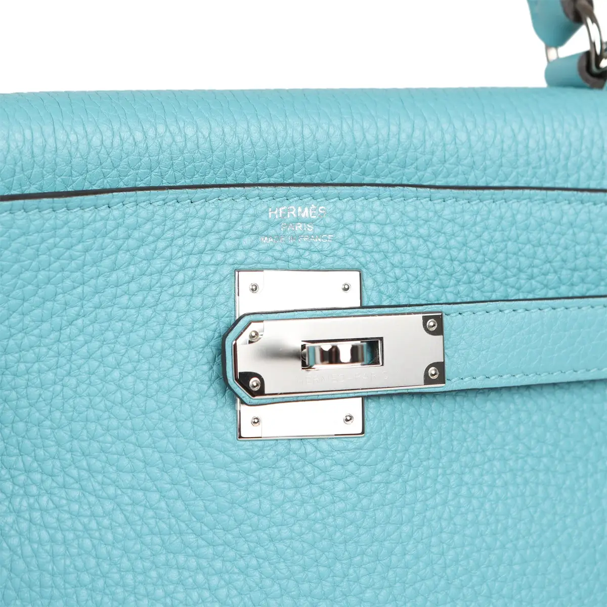 HERMÈS Pre-owned Hermes Kelly Retourne 28 Turquoise Togo Palladium Hardware | Thumbnail 7 HERMÈS Pre-owned Hermes Kelly Retourne 28 Turquoise Togo Palladium Hardware | Thumbnail 7