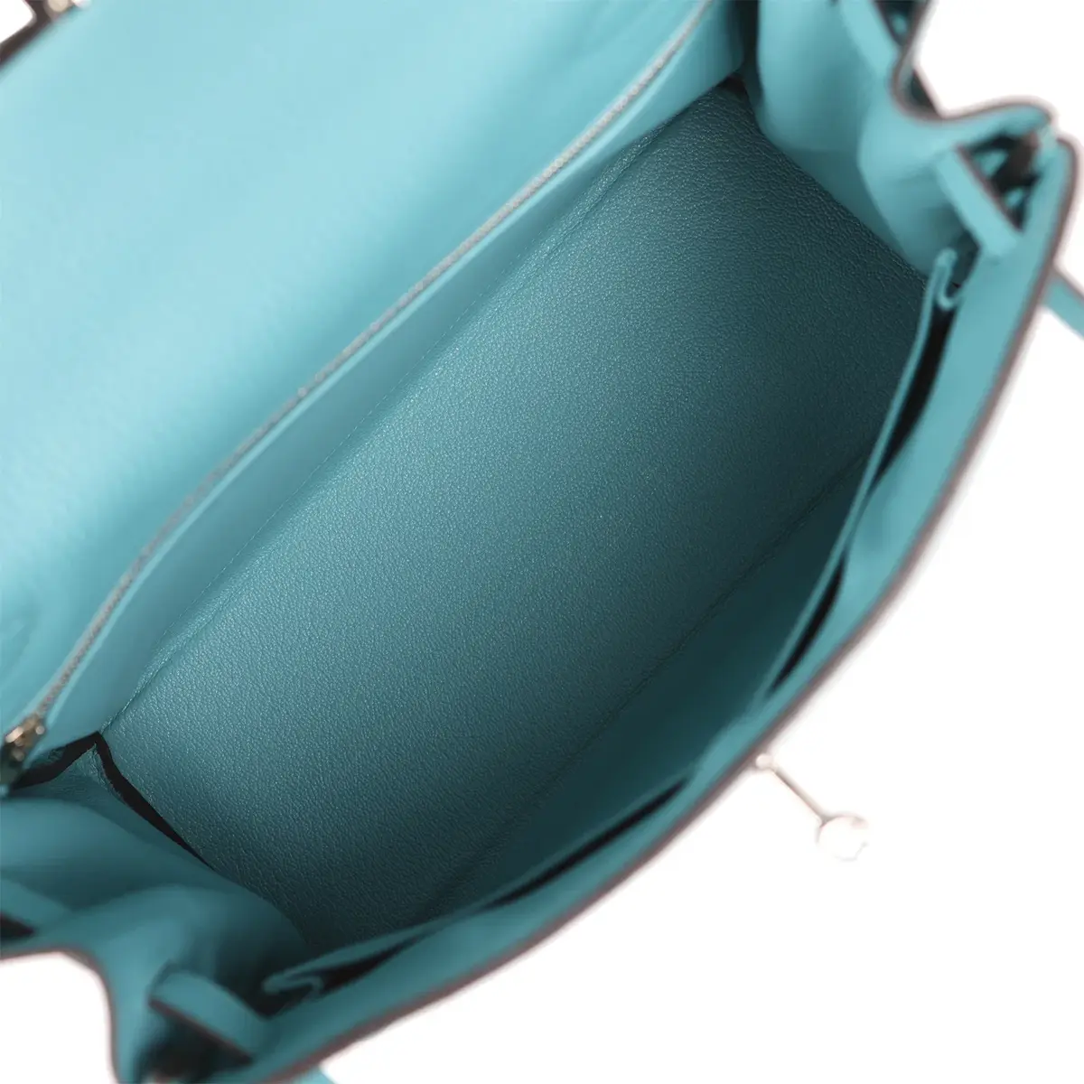 HERMÈS Pre-owned Hermes Kelly Retourne 28 Turquoise Togo Palladium Hardware | Thumbnail 9 HERMÈS Pre-owned Hermes Kelly Retourne 28 Turquoise Togo Palladium Hardware | Thumbnail 9