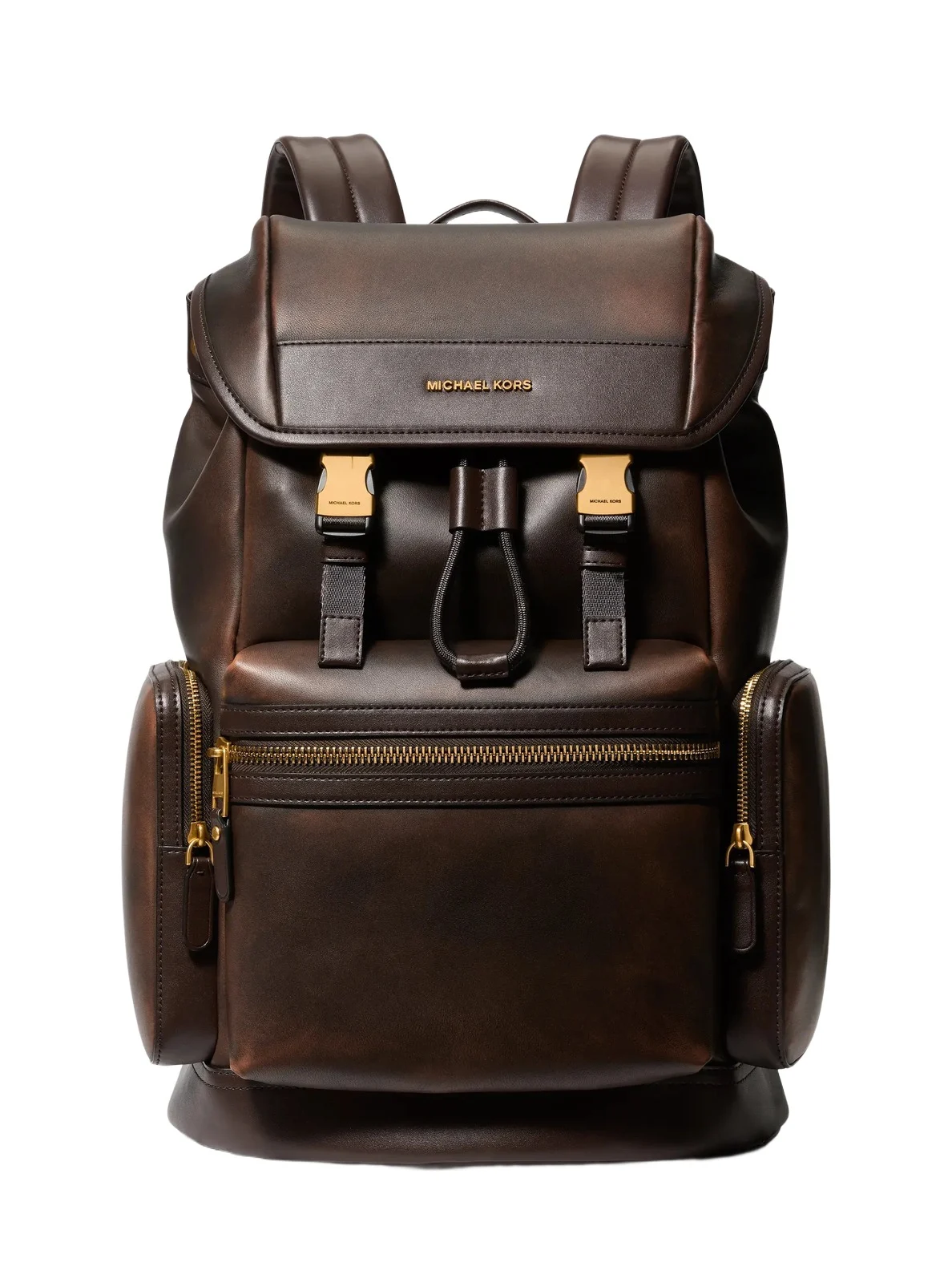 Michael Kors Collection Hudson Burnished Leather Backpack in Brown - One Size by Michael Kors Mens