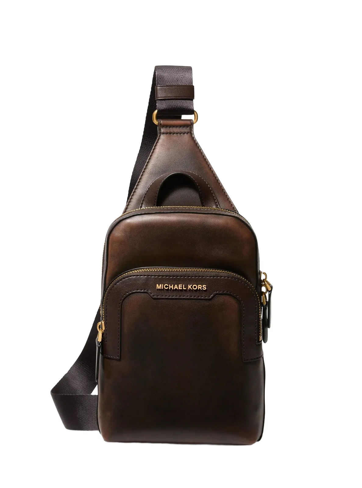 Hudson Medium Burnished Leather Sling Bag in Brown - One Size by Michael Kors Mens