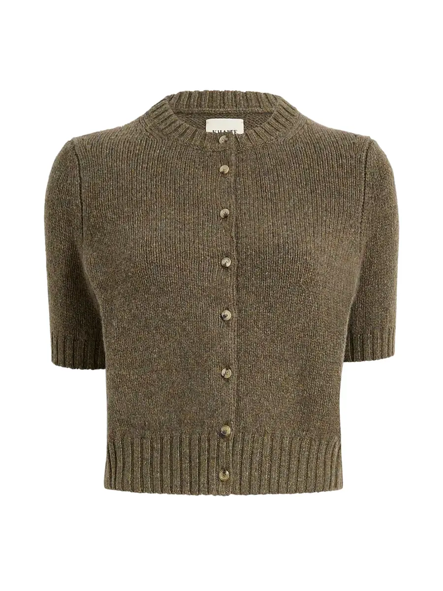 Khaite Nora Cashmere Short-Sleeve Cardigan | Image 1 Khaite Nora Cashmere Short-Sleeve Cardigan | Image 1