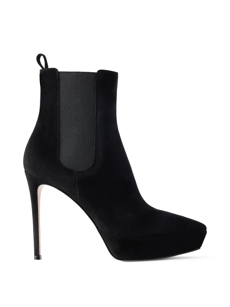 Gianvito Rossi Suede 120 Platform Booties | Image 1 Gianvito Rossi Suede 120 Platform Booties | Image 1