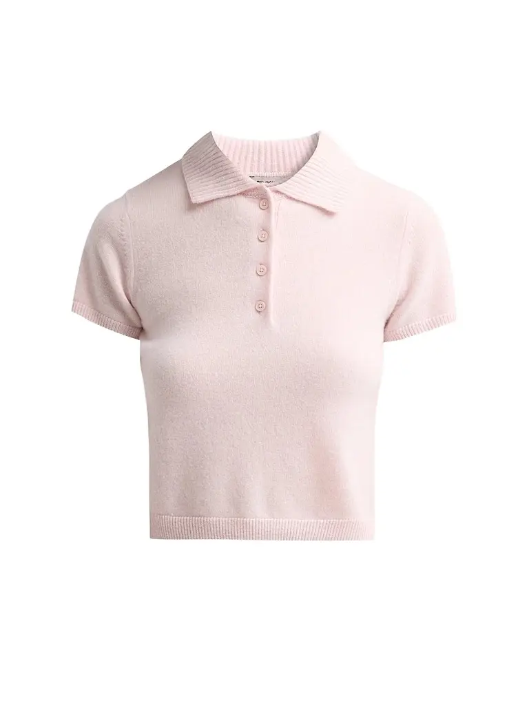 Simkhai Women's Twila Cashmere Polo Shirt - Bubblegum | Image 1 Simkhai Women's Twila Cashmere Polo Shirt - Bubblegum | Image 1