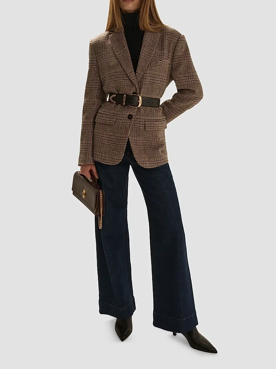 Favorite Daughter Women's The Dean Plaid Notch Lapel Blazer | Thumbnail 2 Favorite Daughter Women's The Dean Plaid Notch Lapel Blazer | Thumbnail 2