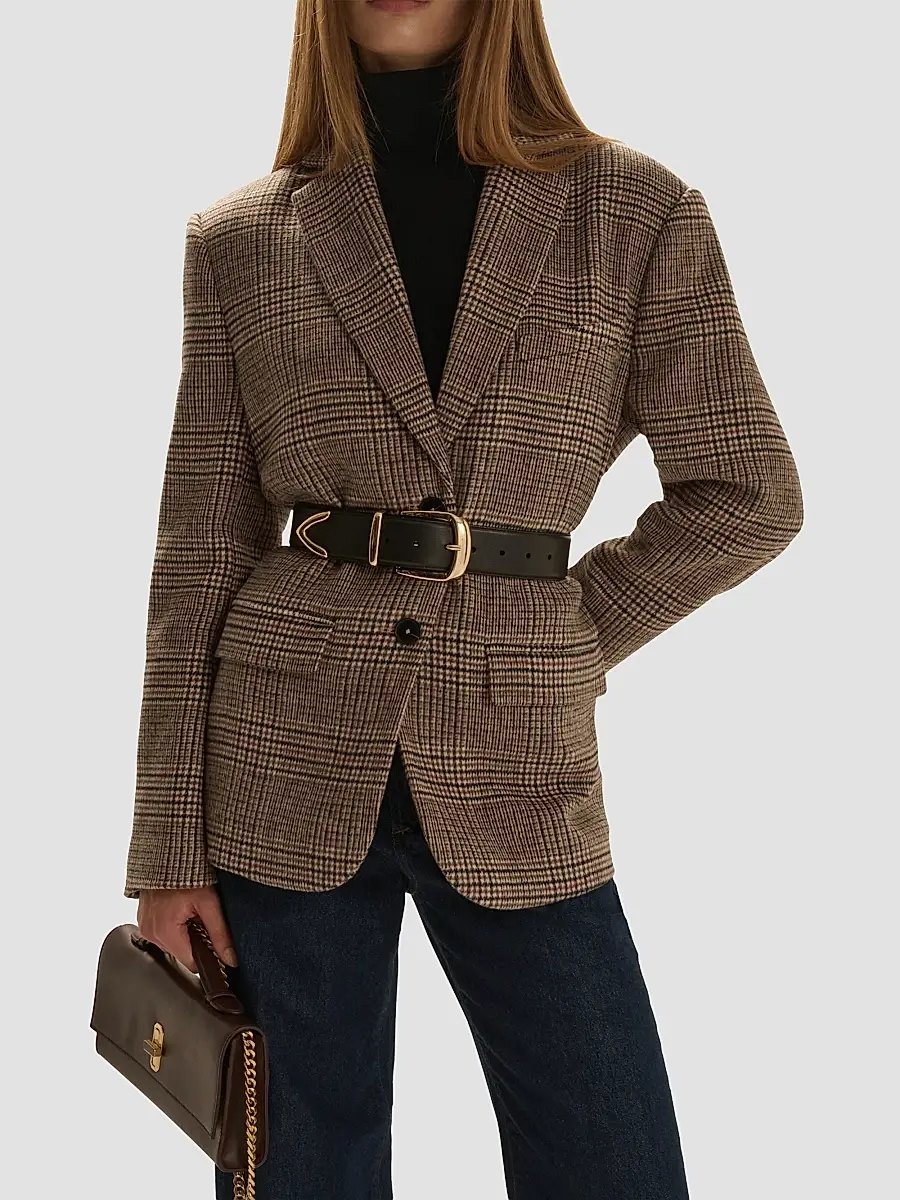 Favorite Daughter Women's The Dean Plaid Notch Lapel Blazer | Thumbnail 4 Favorite Daughter Women's The Dean Plaid Notch Lapel Blazer | Thumbnail 4