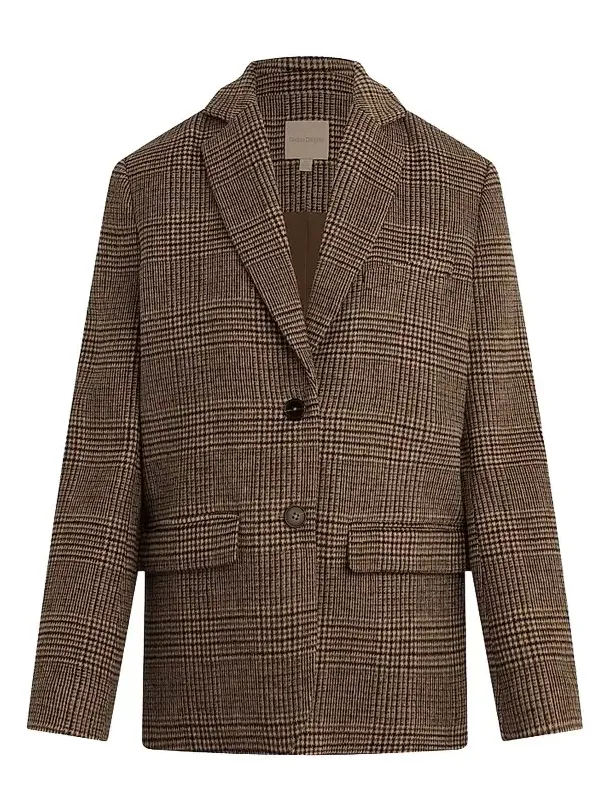 Women's The Dean Plaid Notch Lapel Blazer Women's The Dean Plaid Notch Lapel Blazer