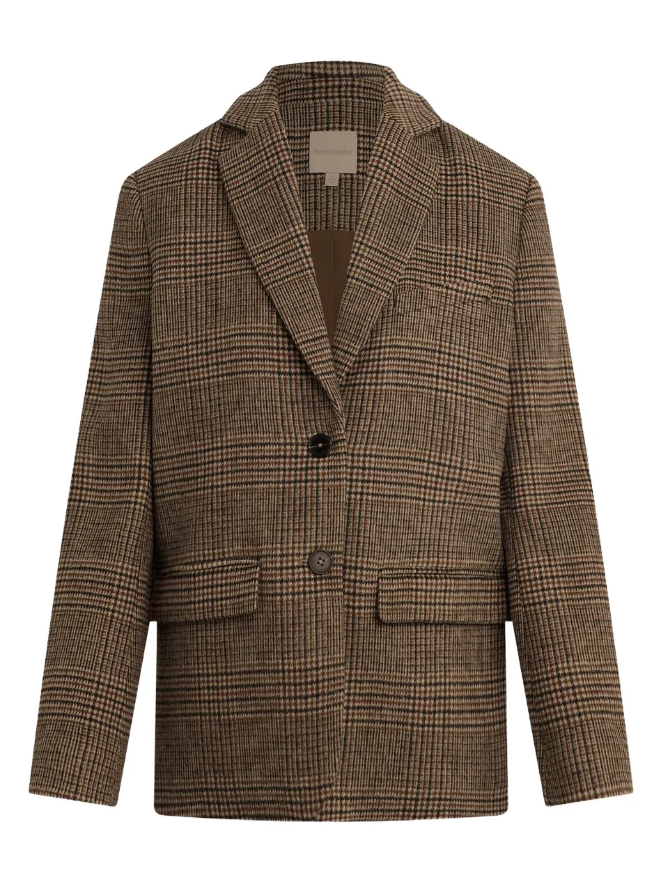 Women's The Dean Plaid Notch Lapel Blazer Women's The Dean Plaid Notch Lapel Blazer
