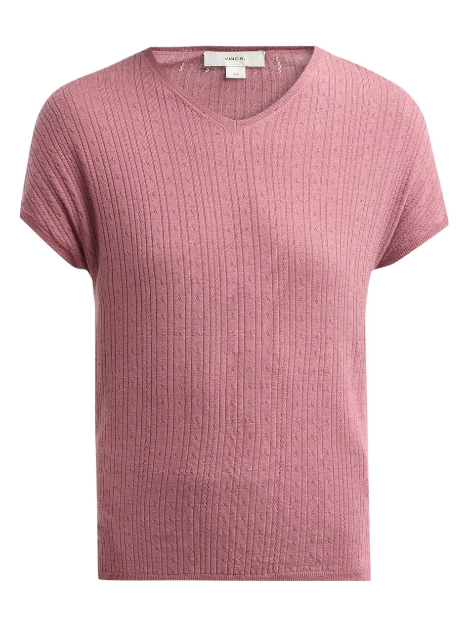 Women's Pointelle Wool T-Shirt Women's Pointelle Wool T-Shirt