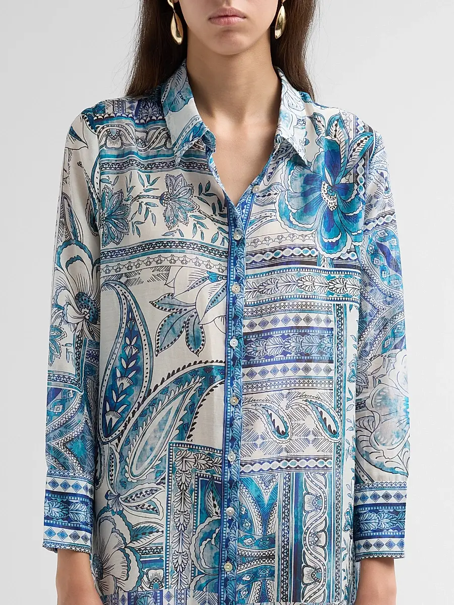 Johnny Was Women's Athene Relaxed Cotton-Silk Shirtdress | Thumbnail 5 Johnny Was Women's Athene Relaxed Cotton-Silk Shirtdress | Thumbnail 5