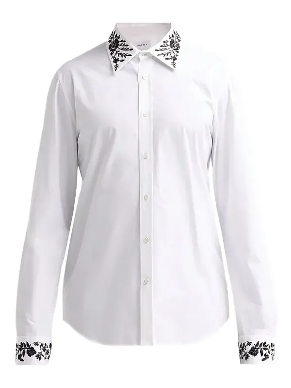 Men's Floral Embroidered Cotton Shirt