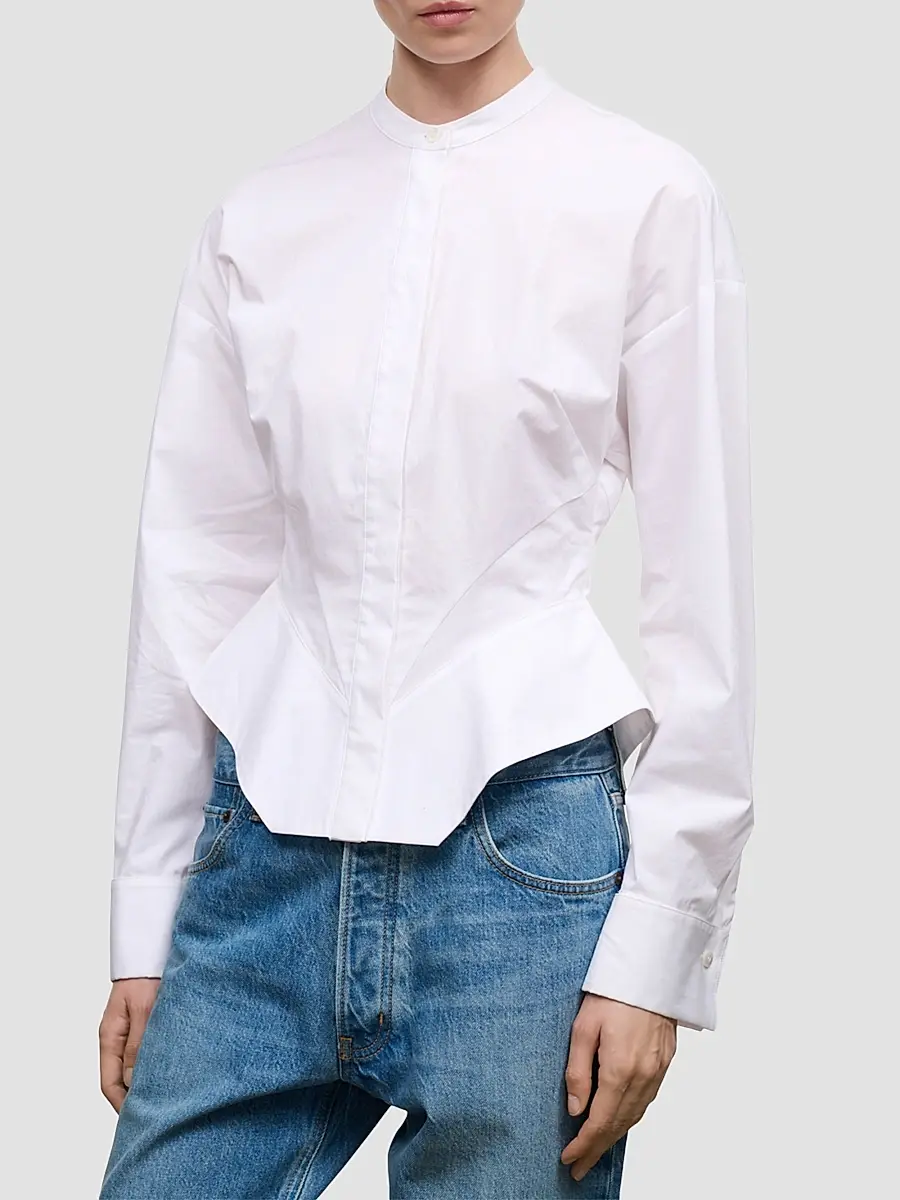 Staud Women's Rhys Stretch-Cotton Peplum Shirt | Thumbnail 3 Staud Women's Rhys Stretch-Cotton Peplum Shirt | Thumbnail 3