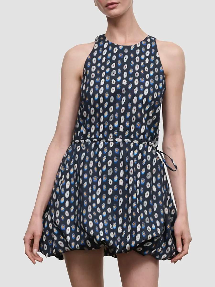 Staud Women's Molly Cotton Bubble-Hem Mini Dress | Thumbnail 3 Staud Women's Molly Cotton Bubble-Hem Mini Dress | Thumbnail 3