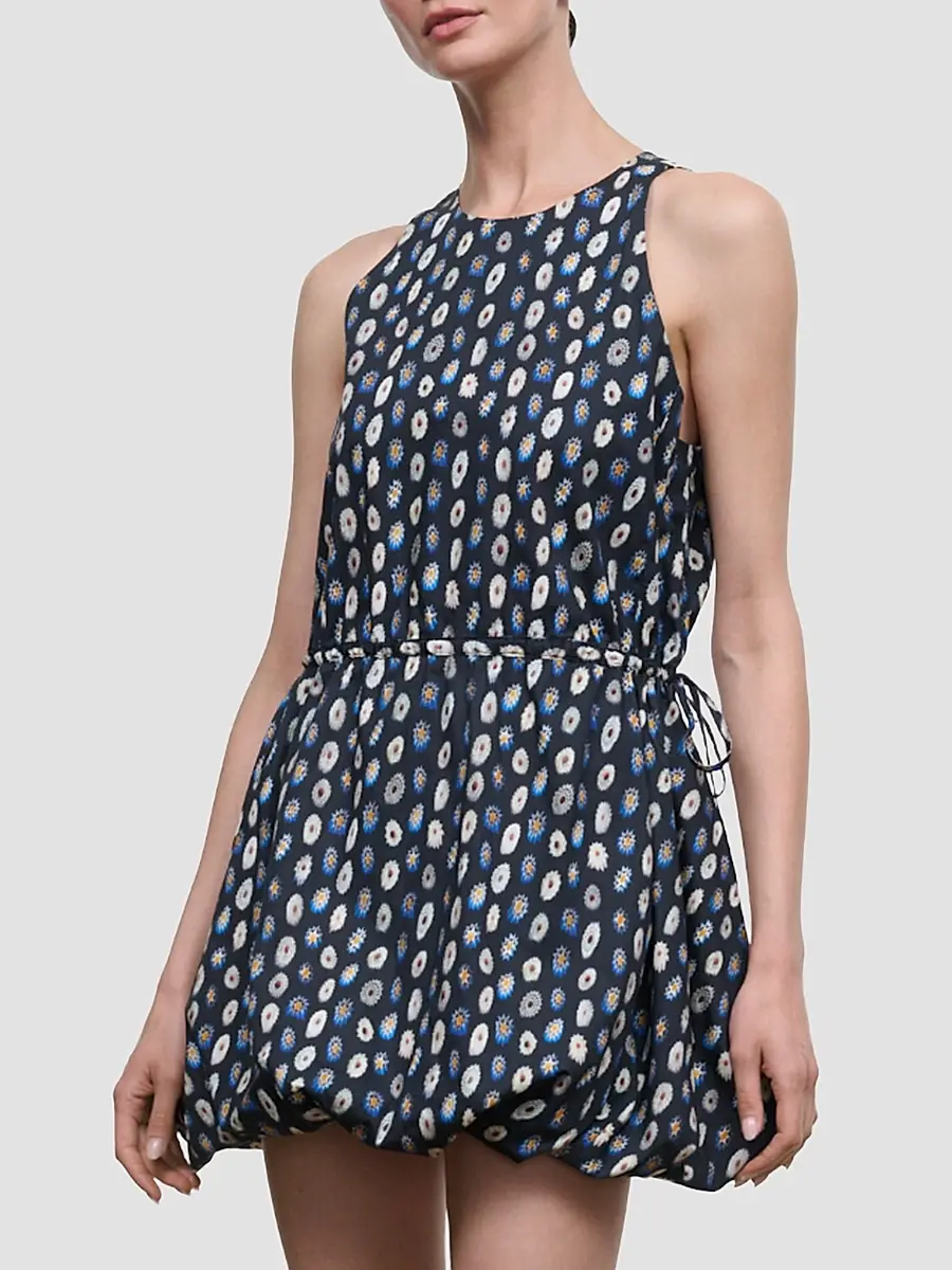 Staud Women's Molly Cotton Bubble-Hem Mini Dress | Thumbnail 5 Staud Women's Molly Cotton Bubble-Hem Mini Dress | Thumbnail 5