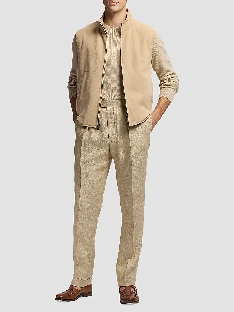 Ralph Lauren Purple Label Men's Classic Suede-Jamison Vest | Thumbnail 2 Ralph Lauren Purple Label Men's Classic Suede-Jamison Vest | Thumbnail 2