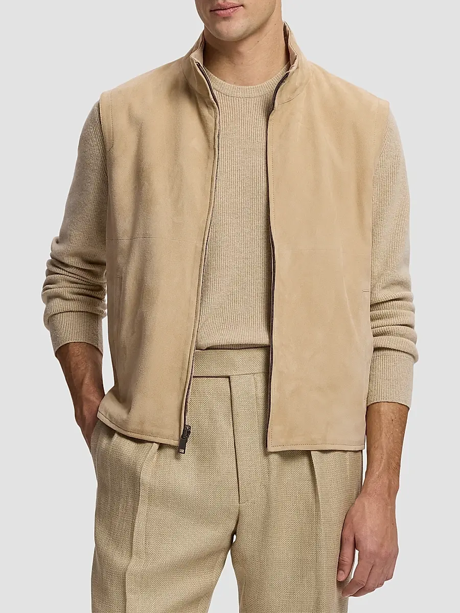 Ralph Lauren Purple Label Men's Classic Suede-Jamison Vest | Thumbnail 4 Ralph Lauren Purple Label Men's Classic Suede-Jamison Vest | Thumbnail 4
