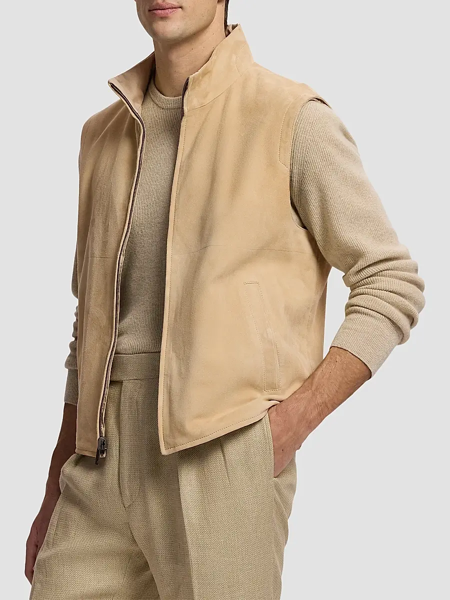 Ralph Lauren Purple Label Men's Classic Suede-Jamison Vest | Thumbnail 5 Ralph Lauren Purple Label Men's Classic Suede-Jamison Vest | Thumbnail 5