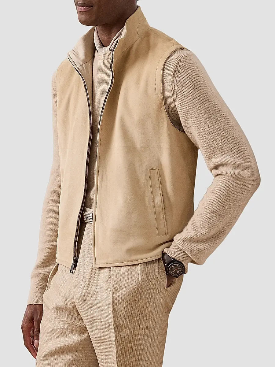 Ralph Lauren Purple Label Men's Classic Suede-Jamison Vest | Thumbnail 7 Ralph Lauren Purple Label Men's Classic Suede-Jamison Vest | Thumbnail 7