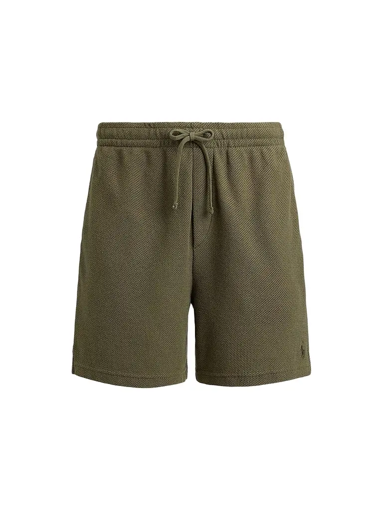 Polo Ralph Lauren Men's Pointelle Textured Drawstring Shorts - Cruise Olive | Image 1 Polo Ralph Lauren Men's Pointelle Textured Drawstring Shorts - Cruise Olive | Image 1
