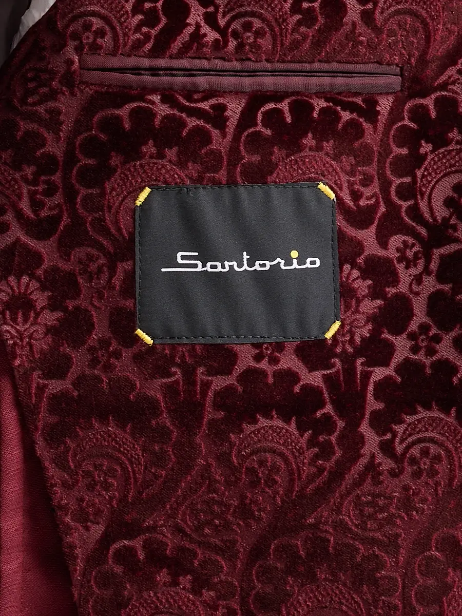 Sartorio Napoli Men's Paisley Velvet Single-Button Dinner Jacket | Thumbnail 6 Sartorio Napoli Men's Paisley Velvet Single-Button Dinner Jacket | Thumbnail 6