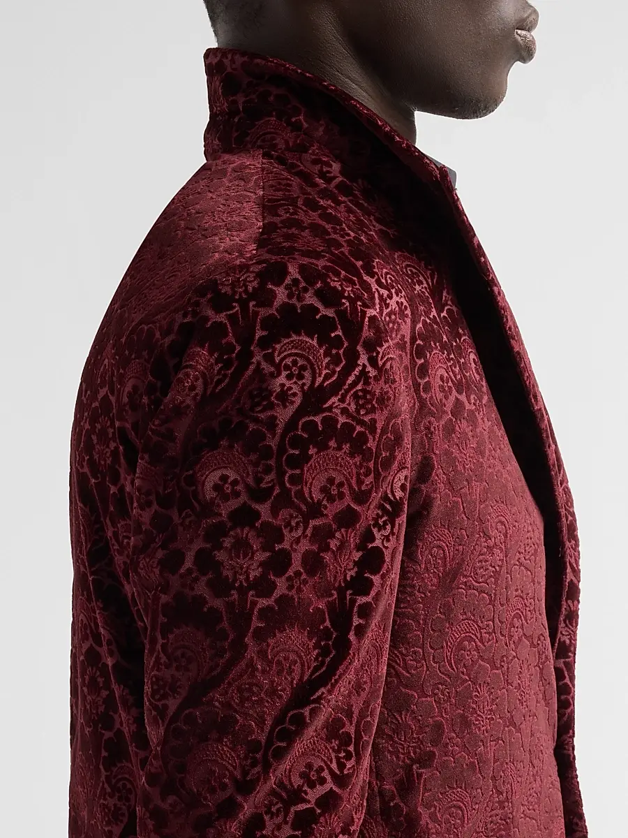Sartorio Napoli Men's Paisley Velvet Single-Button Dinner Jacket | Thumbnail 7 Sartorio Napoli Men's Paisley Velvet Single-Button Dinner Jacket | Thumbnail 7
