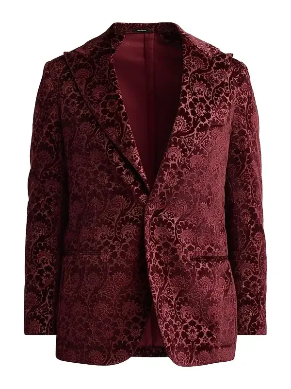 Sartorio Napoli Men's Paisley Velvet Single-Button Dinner Jacket