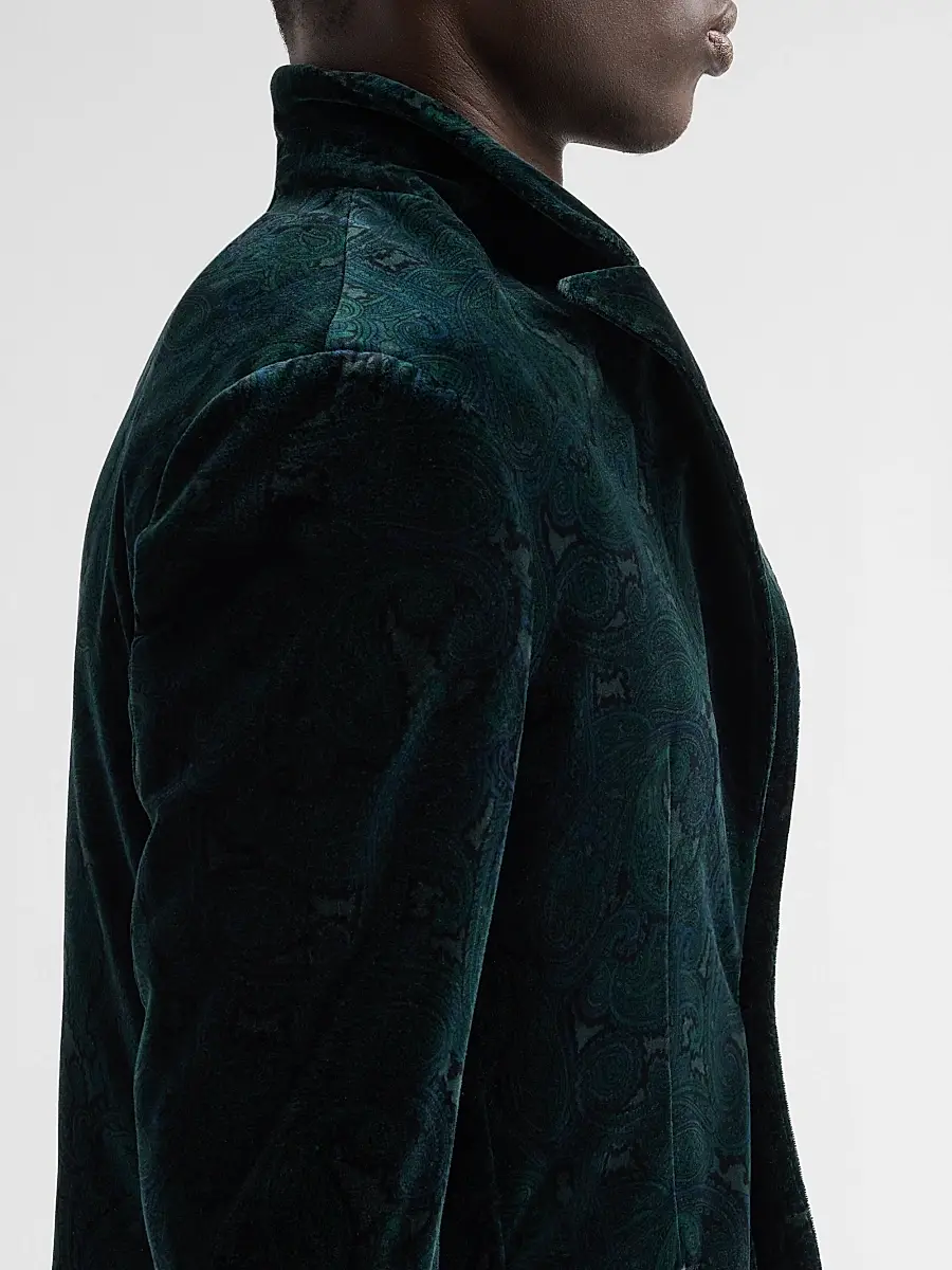 Sartorio Napoli Men's Paisley Velvet Single-Button Dinner Jacket | Thumbnail 7 Sartorio Napoli Men's Paisley Velvet Single-Button Dinner Jacket | Thumbnail 7